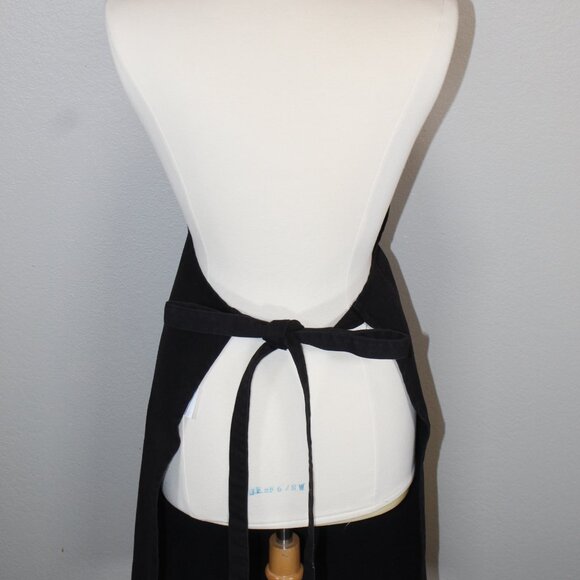 Apron-William Sonoma black chefs apron cotton Twill tie string Adult - Picture 3 of 5